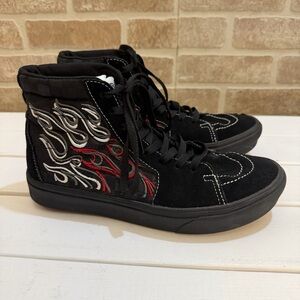Vans ComfyCush Sk8 High Top Ignition Black Suede Canvas Sneaker Men 8 Women 9.5
